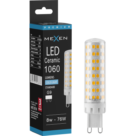 Mexen Aura żarówka LED G9, 8W, Neutralna - 4000K, 1060 lm - L121-G9-0840-01