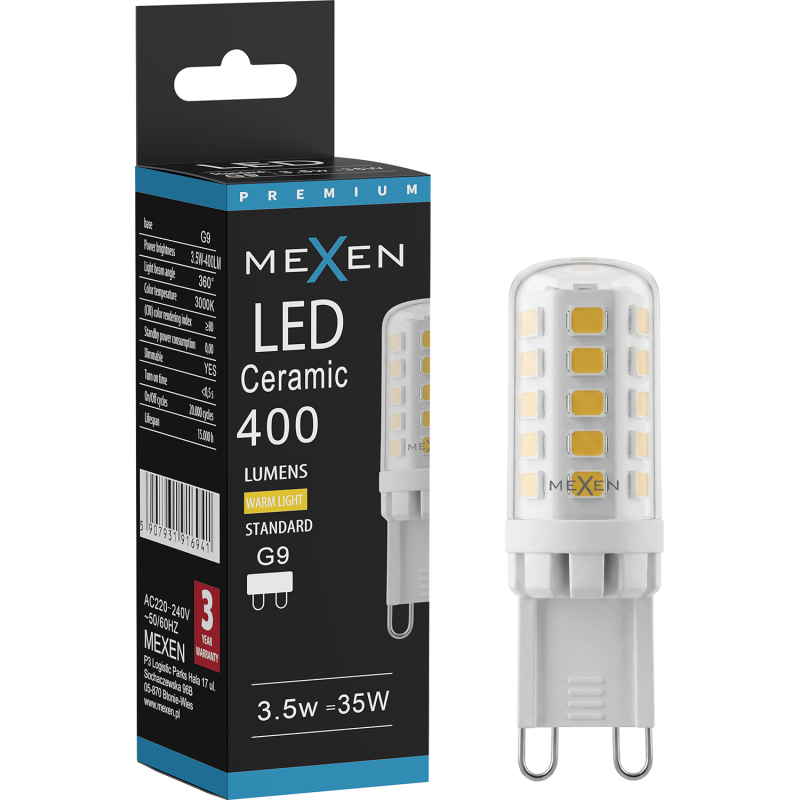 Mexen Aura żarówka LED G9, 3,5W, Ciepła - 3000K, 400 lm - L121-G9-0330-01