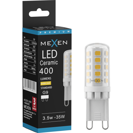 Mexen Aura żarówka LED G9, 3,5W, Ciepła - 3000K, 400 lm - L121-G9-0330-01