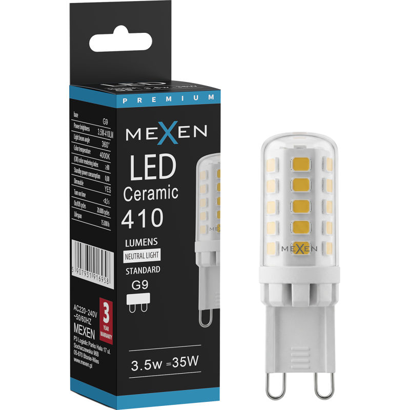 Mexen Aura żarówka ściemnialna LED G9, 3,5W, Ciepła - 3000K, 400 lm - L122-G9-0330-01