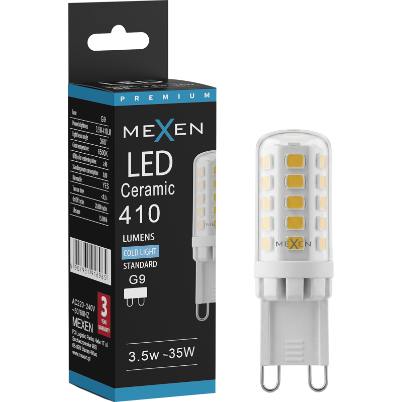 Mexen Aura żarówka LED ściemnialna G9, 3,5W, Neutralna - 4000K, 410 lm - L122-G9-0340-01