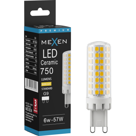 Mexen Aura żarówka LED ściemnialna G9, 5W, Ciepła - 3000K, 500 lm - L122-G9-0530-01
