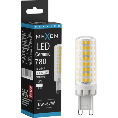 Mexen Aura żarówka LED ściemnialna G9, 6W, Ciepła - 3000K, 750 lm - L122-G9-0630-01
