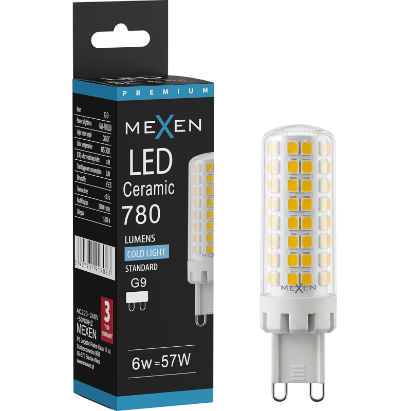 Mexen Aura żarówka LED ściemnialna G9, 6W, Neutralna - 4000K, 780 lm - L122-G9-0640-01