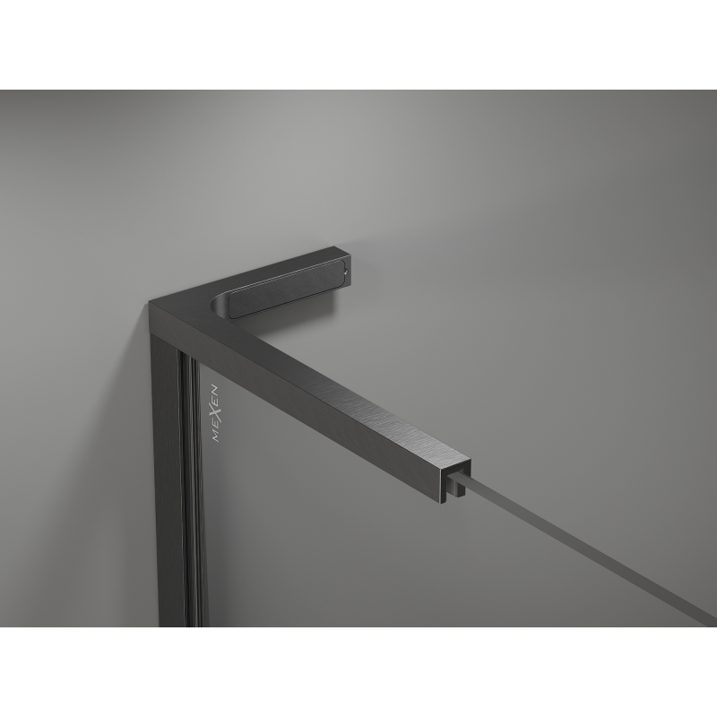 Mexen Kioto L ścianka prysznicowa Walk-in 80 x 200 cm, ombre czarna 8 mm, gun gray szczotkowany - 800-080-103-66-76