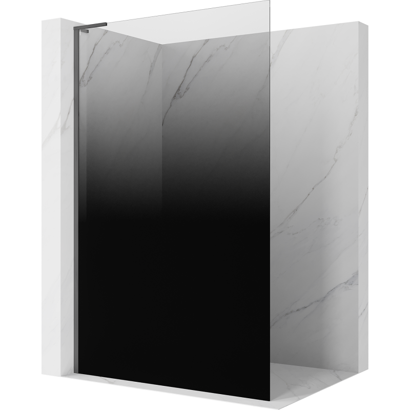 Mexen Kioto L ścianka prysznicowa Walk-in 90 x 200 cm, ombre czarna 8 mm, gun gray szczotkowany - 800-090-103-66-76
