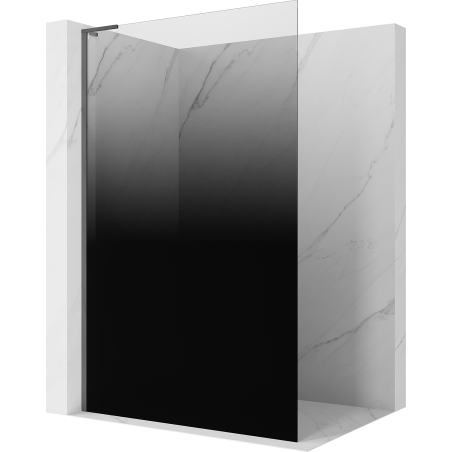 Mexen Kioto L ścianka prysznicowa Walk-in 100 x 200 cm, ombre czarna 8 mm, gun gray szczotkowany - 800-100-103-66-76