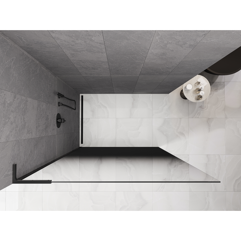Mexen Kioto L ścianka prysznicowa Walk-in 100 x 200 cm, ombre czarna 8 mm, czarna - 800-100-103-70-76