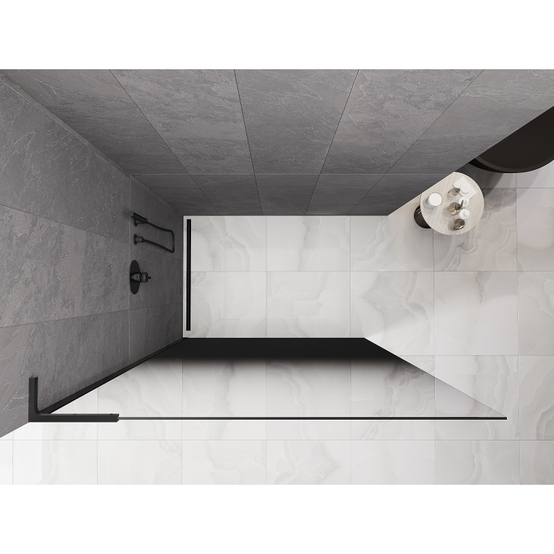 Mexen Kioto L ścianka prysznicowa Walk-in 110 x 200 cm, ombre czarna 8 mm, czarna - 800-110-103-70-76