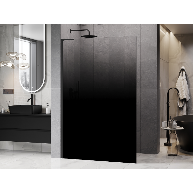 Mexen Kioto L ścianka prysznicowa Walk-in 110 x 200 cm, ombre czarna 8 mm, czarna - 800-110-103-70-76