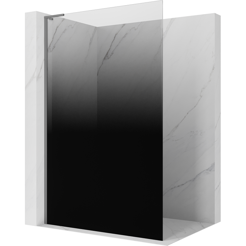 Mexen Kioto L ścianka prysznicowa Walk-in 70 x 200 cm, ombre czarna 8 mm, czarna - 800-070-103-70-76