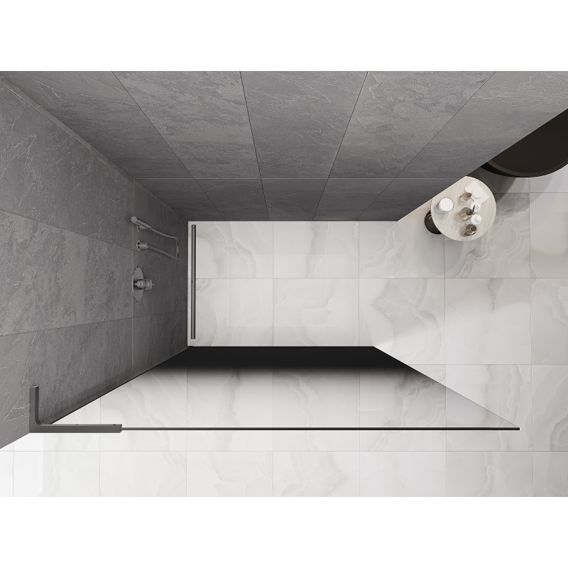 Mexen Kioto L ścianka prysznicowa Walk-in 90 x 200 cm, ombre czarna 8 mm, gun metal - 800-090-103-95-76
