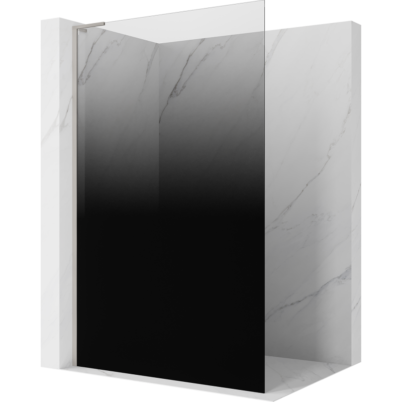 Mexen Kioto L ścianka prysznicowa Walk-in 70 x 200 cm, ombre czarna 8 mm, nikiel szczotkowany - 800-070-103-97-76