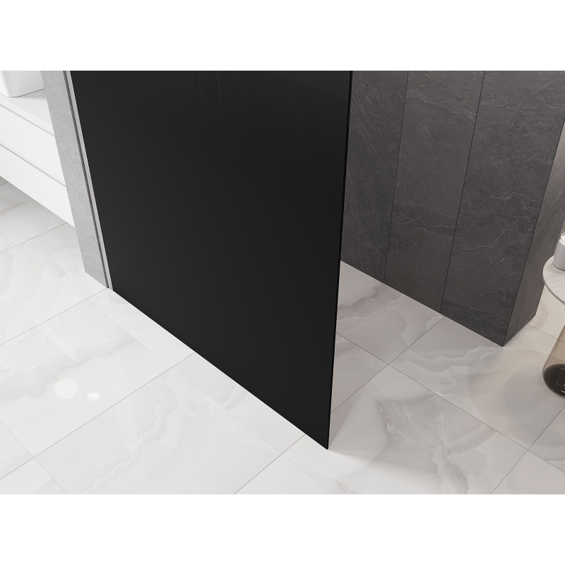 Mexen Kioto L ścianka prysznicowa Walk-in 90 x 200 cm, ombre czarna 8 mm, nikiel szczotkowany - 800-090-103-97-76