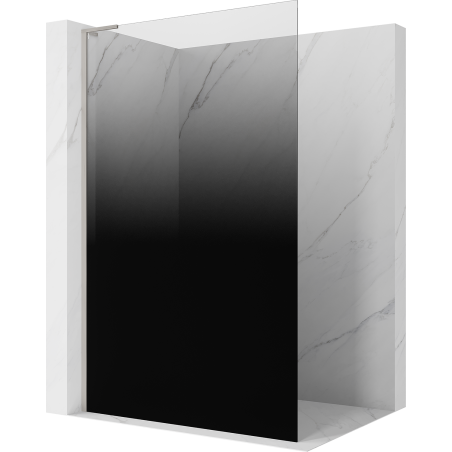 Mexen Kioto L ścianka prysznicowa Walk-in 80 x 200 cm, ombre czarna 8 mm, nikiel szczotkowany - 800-080-103-97-76