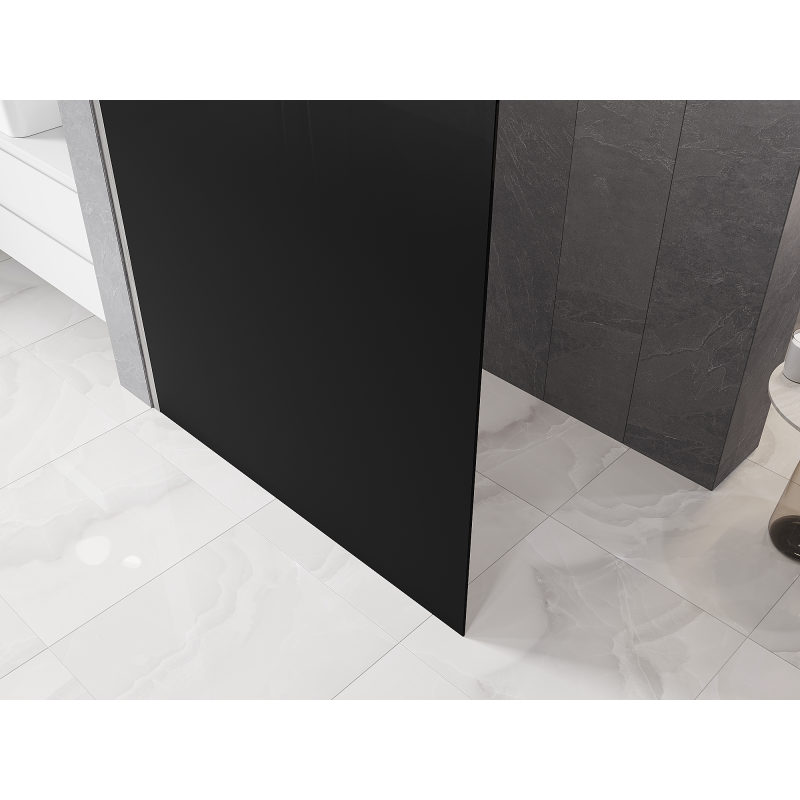 Mexen Kioto L ścianka prysznicowa Walk-in 100 x 200 cm, ombre czarna 8 mm, nikiel szczotkowany - 800-100-103-97-76