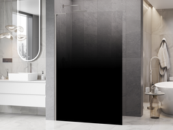 Mexen Kioto L ścianka prysznicowa Walk-in 100 x 200 cm, ombre czarna 8 mm, nikiel szczotkowany - 800-100-103-97-76