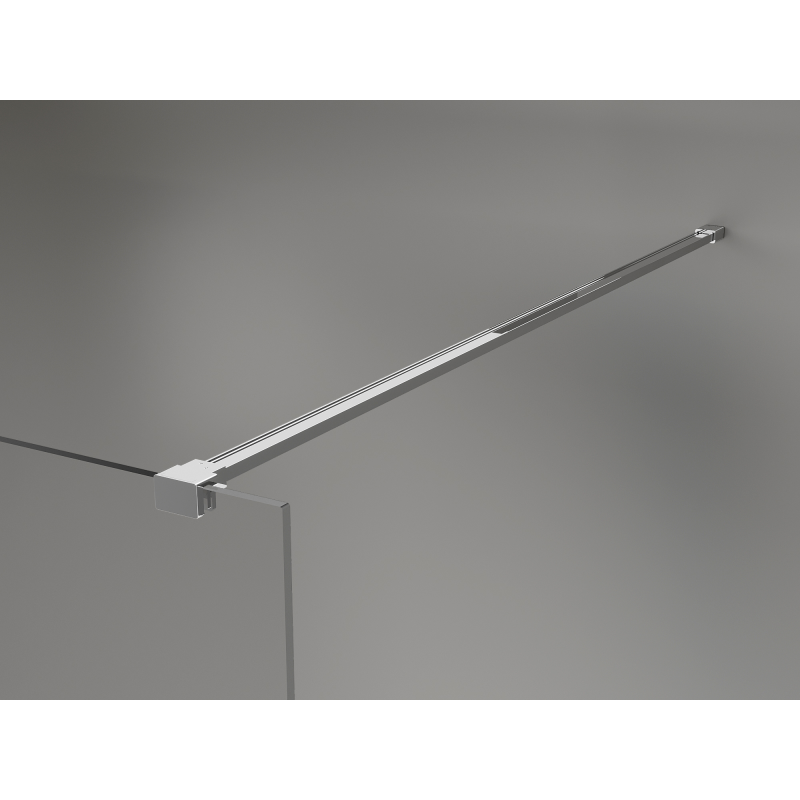 Mexen Kioto+ ścianka prysznicowa z półką Walk-in 70 x 200 cm, ombre biała 8 mm, chrom - 800-070-121-01-86