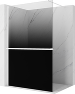 Mexen Kioto+ ścianka prysznicowa z półką Walk-in 70 x 200 cm, ombre czarna 8 mm, chrom - 800-070-121-01-76