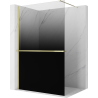 Mexen Kioto+ ścianka prysznicowa z półką Walk-in 70 x 200 cm, ombre czarna 8 mm, biała - 800-070-121-20-76