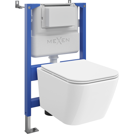 Mexen zestaw podtynkowy WC stelaż Tex Air E z miską WC Madox i deską wolnoopadającą, biały - 610930154000A