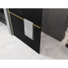 Mexen Kioto+ ścianka prysznicowa z półką Walk-in 100 x 200 cm, ombre czarna 8 mm, złota szczotkowana - 800-100-121-55-76