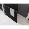 Mexen Kioto+ ścianka prysznicowa z półką Walk-in 100 x 200 cm, ombre czarna 8 mm, miedź szczotkowana - 800-100-121-65-76