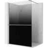 Mexen Kioto+ ścianka prysznicowa z półką Walk-in 70 x 200 cm, ombre czarna 8 mm, gun metal - 800-070-121-95-76