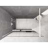 Mexen Kioto+ ścianka prysznicowa z półką Walk-in 70 x 200 cm, ombre czarna 8 mm, biała - 800-070-121-20-76