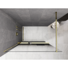 Mexen Kioto+ ścianka prysznicowa z półką Walk-in 70 x 200 cm, ombre czarna 8 mm, biała - 800-070-121-20-76