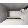 Mexen Kioto+ ścianka prysznicowa z półką Walk-in 80 x 200 cm, ombre czarna 8 mm, złota szczotkowana - 800-080-121-55-76