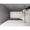 Mexen Kioto+ ścianka prysznicowa z półką Walk-in 70 x 200 cm, ombre czarna 8 mm, miedź szczotkowana - 800-070-121-65-76