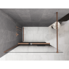 Mexen Kioto+ ścianka prysznicowa z półką Walk-in 140 x 200 cm, ombre czarna 8 mm, miedź szczotkowana - 800-140-121-65-76