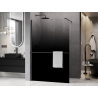 Mexen Kioto+ ścianka prysznicowa z półką Walk-in 80 x 200 cm, ombre czarna 8 mm, czarna - 800-080-121-70-76
