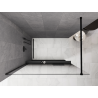 Mexen Kioto+ ścianka prysznicowa z półką Walk-in 90 x 200 cm, ombre czarna 8 mm, czarna - 800-090-121-70-76