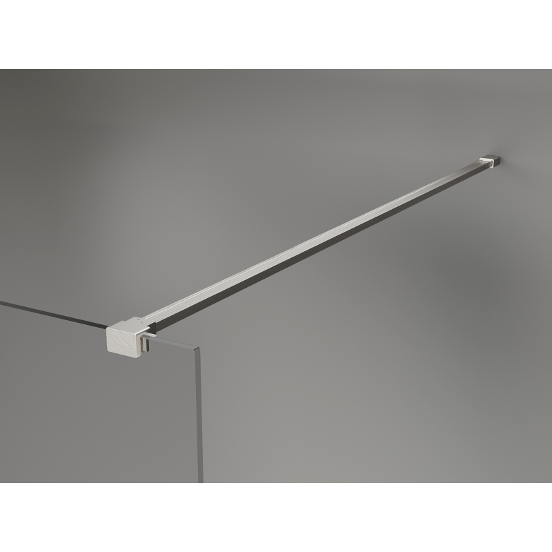 Mexen Kioto+ ścianka prysznicowa z półką Walk-in 90 x 200 cm, ombre czarna 8 mm, nikiel szczotkowany - 800-090-121-97-76