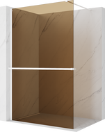 Mexen Kioto+ ścianka prysznicowa z półką Walk-in 70 x 200 cm, brąz 8 mm, chrom - 800-070-121-01-32