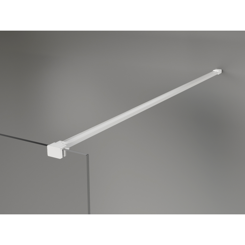 Mexen Kioto+ ścianka prysznicowa z półką Walk-in 100 x 200 cm, brąz 8 mm, biała - 800-100-121-20-32