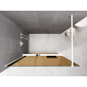 Mexen Kioto+ ścianka prysznicowa z półką Walk-in 100 x 200 cm, brąz 8 mm, biała - 800-100-121-20-32