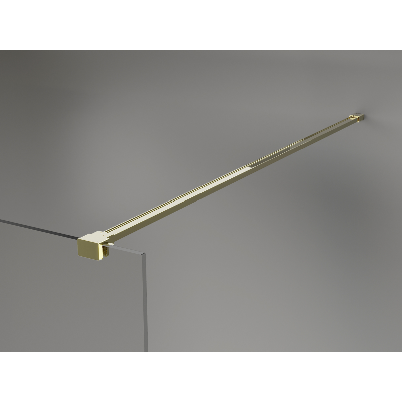 Mexen Kioto+ ścianka prysznicowa z półką Walk-in 70 x 200 cm, brąz 8 mm, złota - 800-070-121-50-32