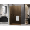 Mexen Kioto+ ścianka prysznicowa z półką Walk-in 100 x 200 cm, brąz 8 mm, złota - 800-100-121-50-32