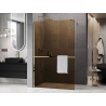 Mexen Kioto+ ścianka prysznicowa z półką Walk-in 130 x 200 cm, brąz 8 mm, złota - 800-130-121-50-32