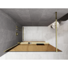 Mexen Kioto+ ścianka prysznicowa z półką Walk-in 130 x 200 cm, brąz 8 mm, złota - 800-130-121-50-32