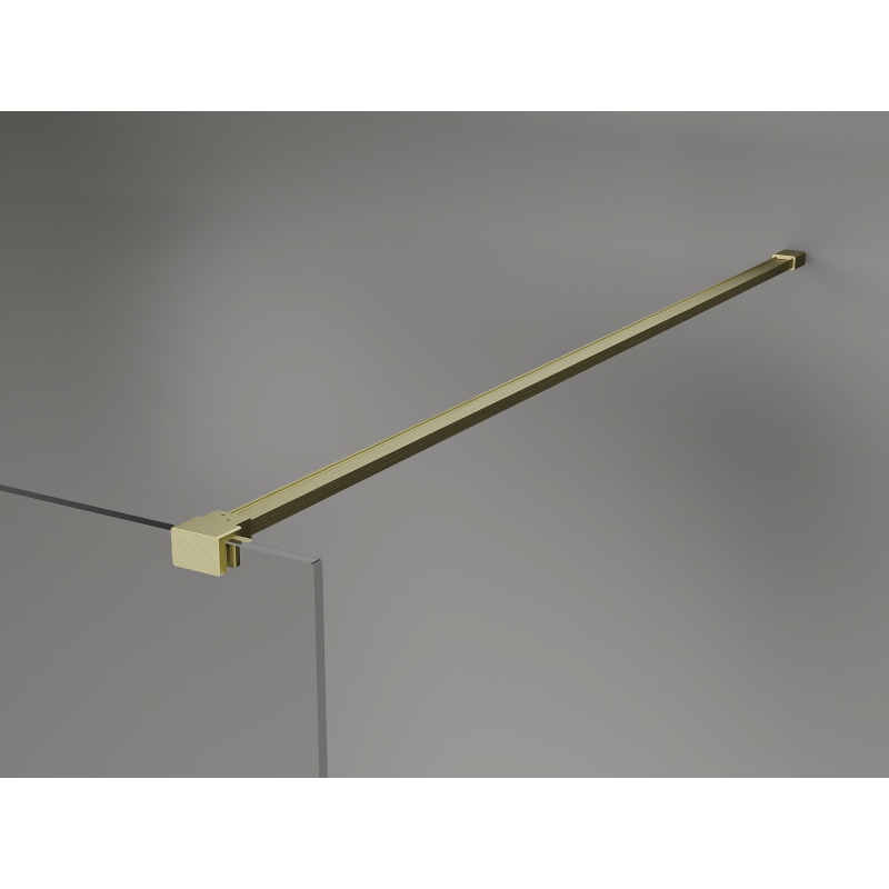 Mexen Kioto+ ścianka prysznicowa z półką Walk-in 120 x 200 cm, brąz 8 mm, złota szczotkowana - 800-120-121-55-32