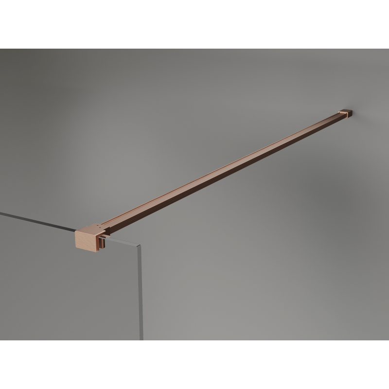 Mexen Kioto+ ścianka prysznicowa z półką Walk-in 100 x 200 cm, brąz 8 mm, miedź szczotkowana - 800-100-121-65-32