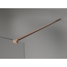 Mexen Kioto+ ścianka prysznicowa z półką Walk-in 100 x 200 cm, brąz 8 mm, miedź szczotkowana - 800-100-121-65-32