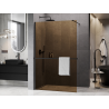 Mexen Kioto+ ścianka prysznicowa z półką Walk-in 100 x 200 cm, brąz 8 mm, czarna - 800-100-121-70-32