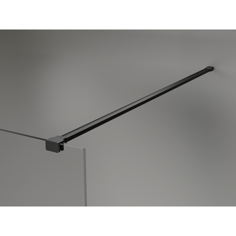Mexen Kioto+ ścianka prysznicowa z półką Walk-in 120 x 200 cm, brąz 8 mm, czarna - 800-120-121-70-32