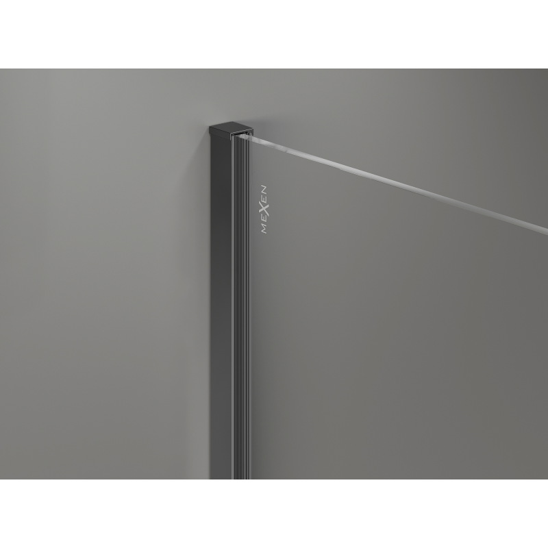 Mexen Kioto+ ścianka prysznicowa z półką Walk-in 120 x 200 cm, brąz 8 mm, gun metal - 800-120-121-95-32