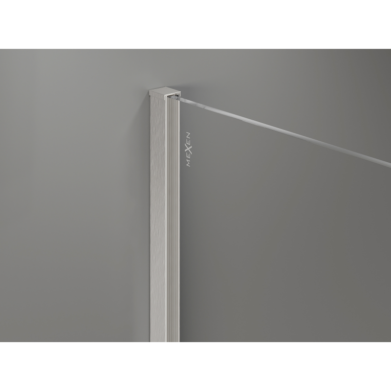 Mexen Kioto+ ścianka prysznicowa z półką Walk-in 100 x 200 cm, brąz 8 mm, nikiel szczotkowany - 800-100-121-97-32